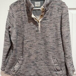 Fat Face Black and White Cowl Neck Sweater